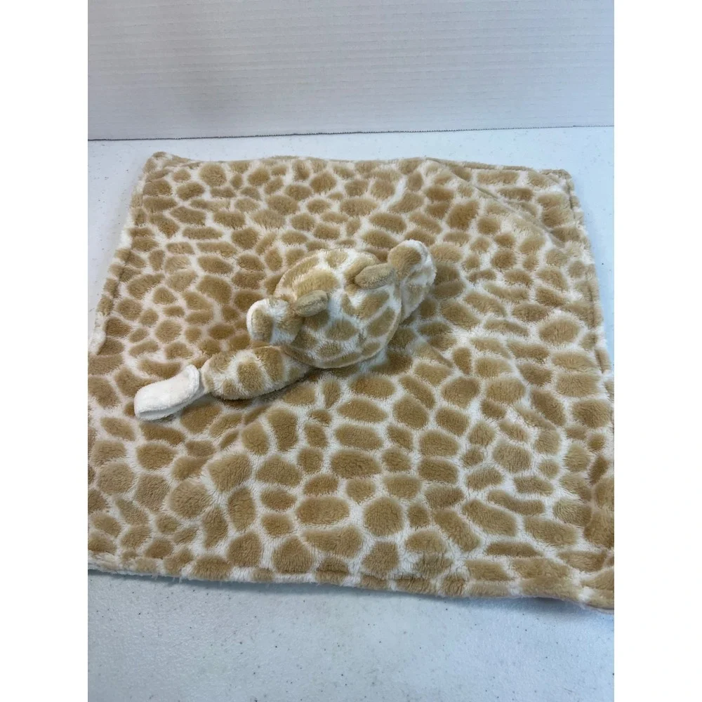 Carters Giraffe Security Blanket Plush Lovey Spotted Tan Cream Pacifier Holder